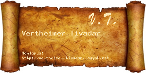 Vertheimer Tivadar névjegykártya